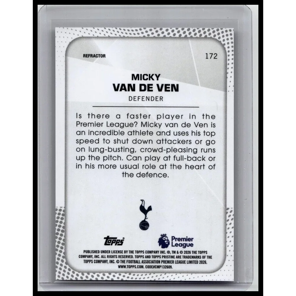 2025-26 Topps Pristine Micky van de Ven TOT refractor 172